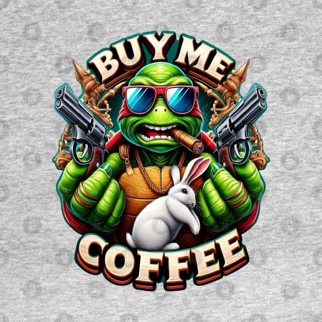 Turtle and Bunny: Unlikely Allies Buy Me A Coffee by coollooks